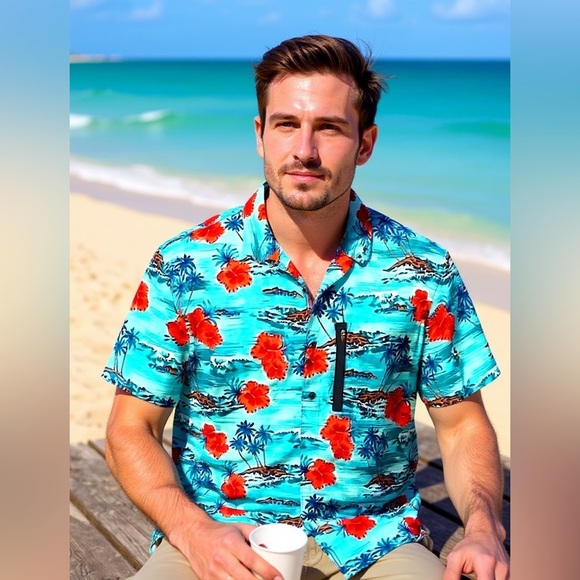 Speedo Men’s XXL Hawaiian Tropical Short Sleeve Shirt XXL - Picture 1 of 4